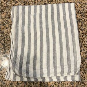 Victoria Secret Silver and White Striped wrap scarf